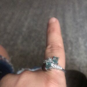 Silver and Blue Gemstone Ring with Elegant Design